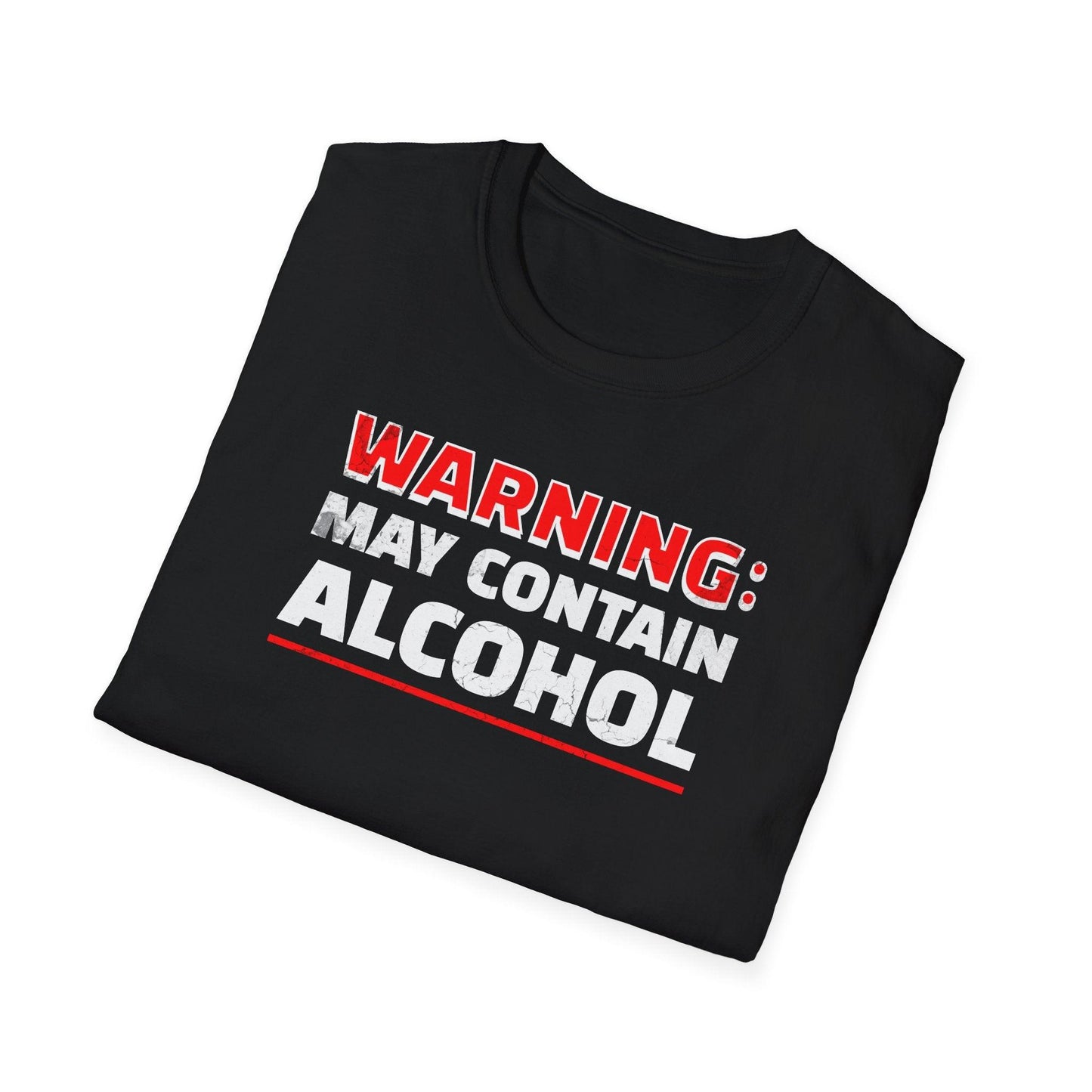 Warning May Contain Alcohol Adults Unisex Tee - Jamie’s Trading Cards - JamiesTradingCards
