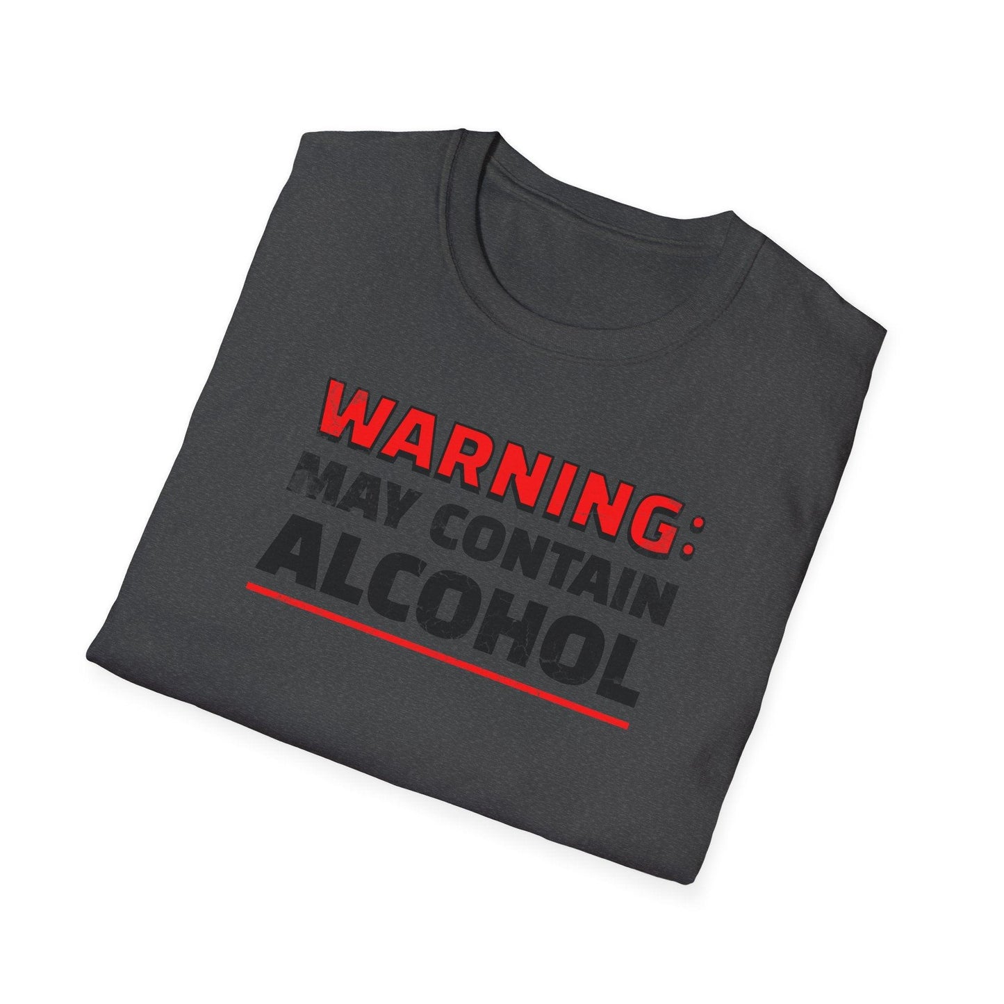Warning May Contain Alcohol Adults Unisex Tee - Jamie’s Trading Cards - JamiesTradingCards