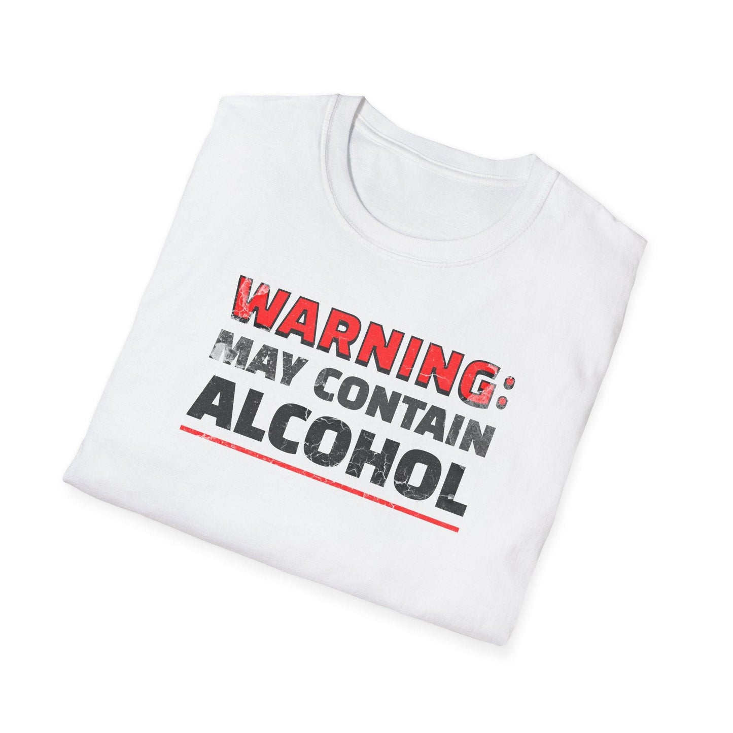 Warning May Contain Alcohol Adults Unisex Tee - Jamie’s Trading Cards - JamiesTradingCards