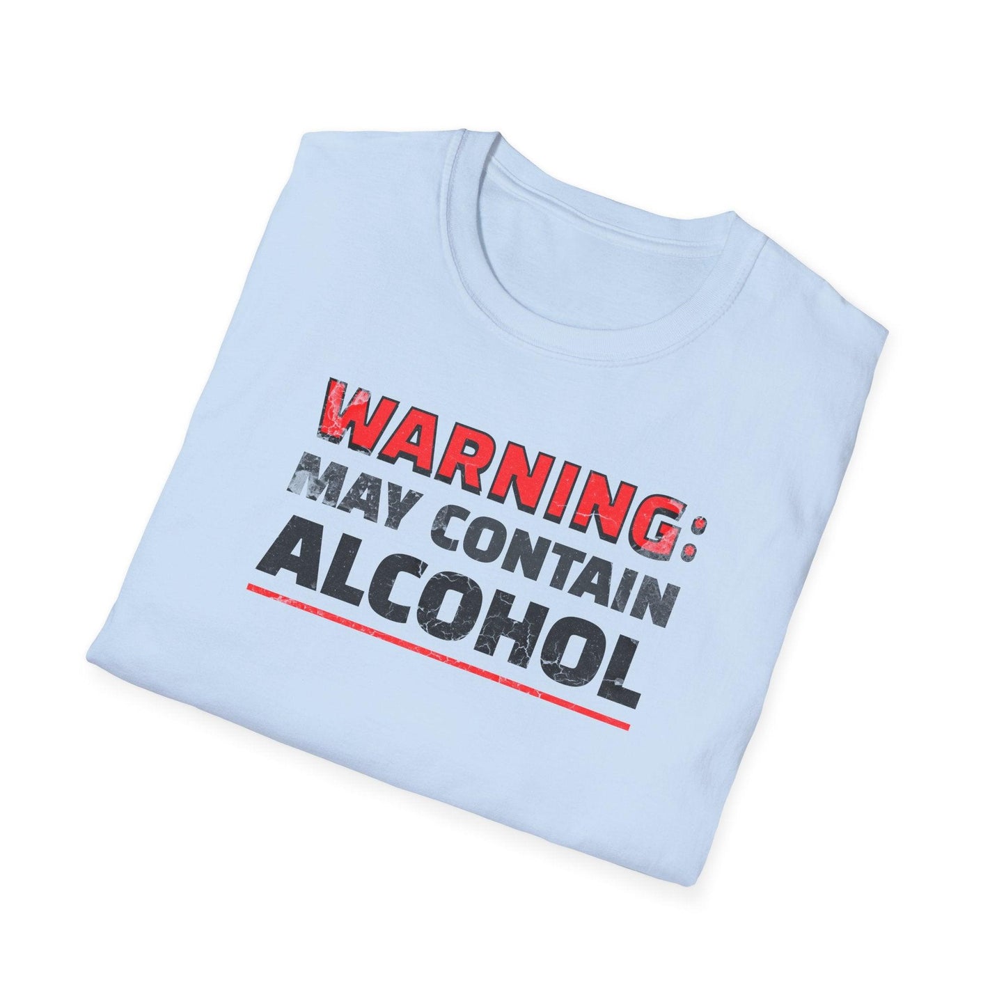 Warning May Contain Alcohol Adults Unisex Tee - Jamie’s Trading Cards - JamiesTradingCards