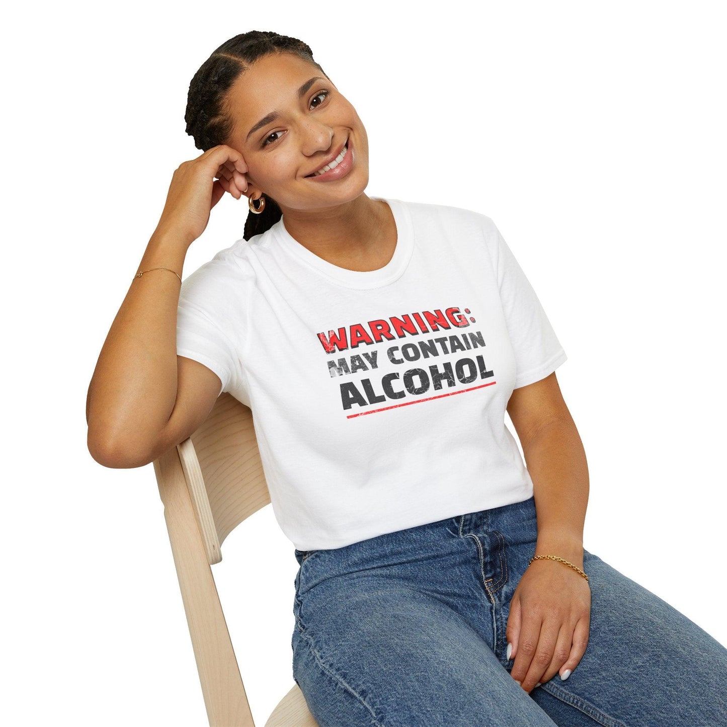 Warning May Contain Alcohol Adults Unisex Tee - Jamie’s Trading Cards - JamiesTradingCards