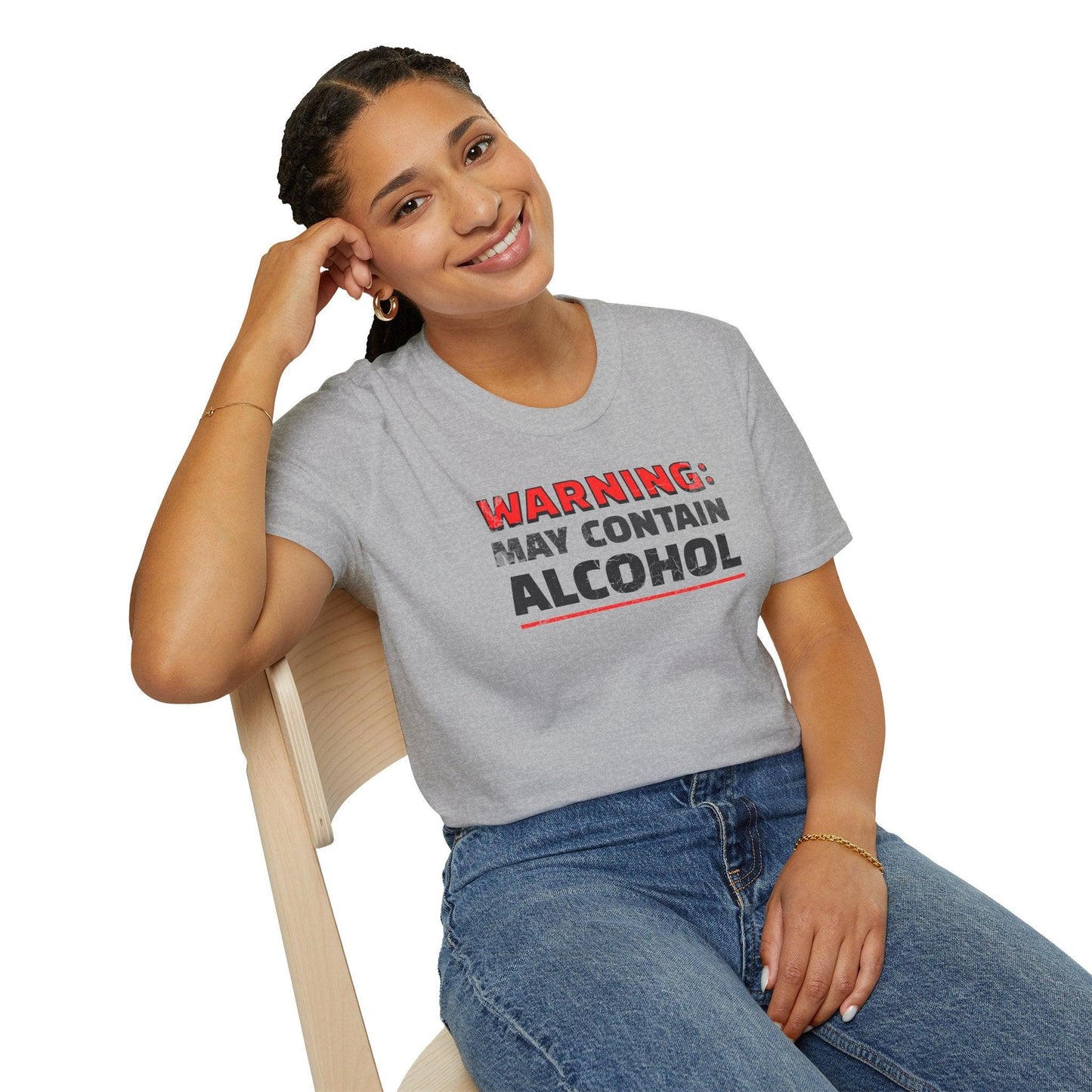 Warning May Contain Alcohol Adults Unisex Tee - Jamie’s Trading Cards - JamiesTradingCards