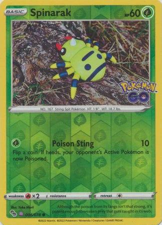 006/078 - Spinarak Ditto Unpeeled - Pokemon GO - Pokemon TCG - JamiesTradingCards