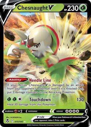 015/195 - Chesnaught V - Silver Tempest - Pokemon TCG - JamiesTradingCards