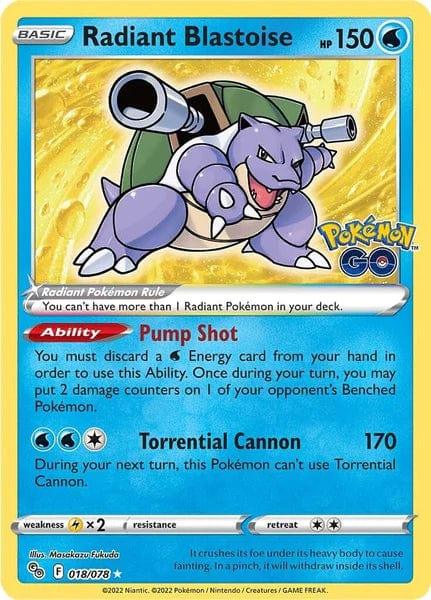 018/078 - Radiant Blastoise - Pokemon GO - Pokemon TCG - JamiesTradingCards