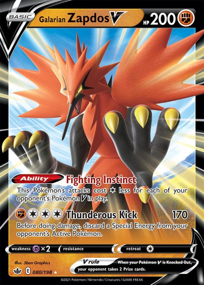 080/198 - Galarian Zapdos V - Chilling Reign - Pokemon TCG - JamiesTradingCards