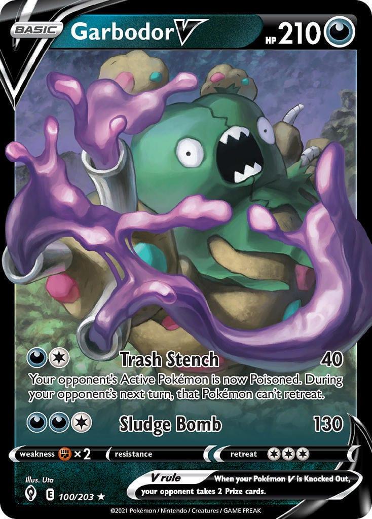 100/203 - Garbodor V - Evolving Skies Pokemon TCG - JamiesTradingCards