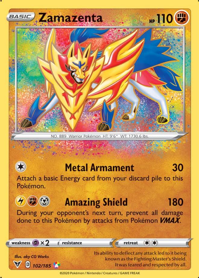 102/185 - Zamazenta - Vivid Voltage - Pokemon TCG - Amazing Rare - JamiesTradingCards