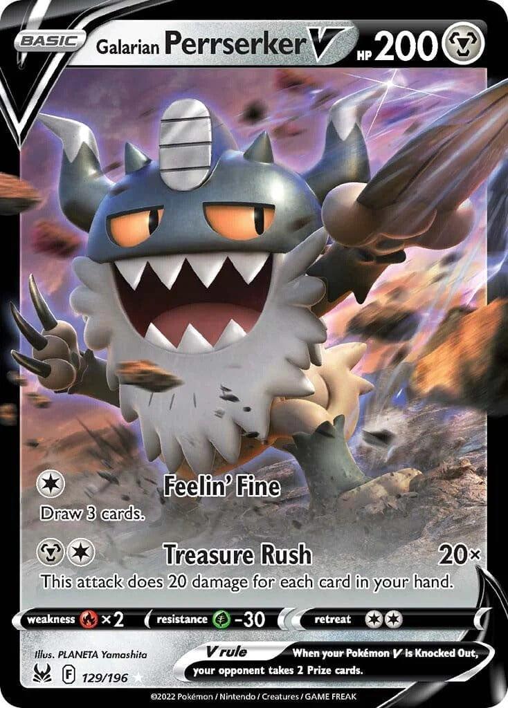 129/196 - Galarian Perrserker V - Lost Origins Pokemon TCG - JamiesTradingCards