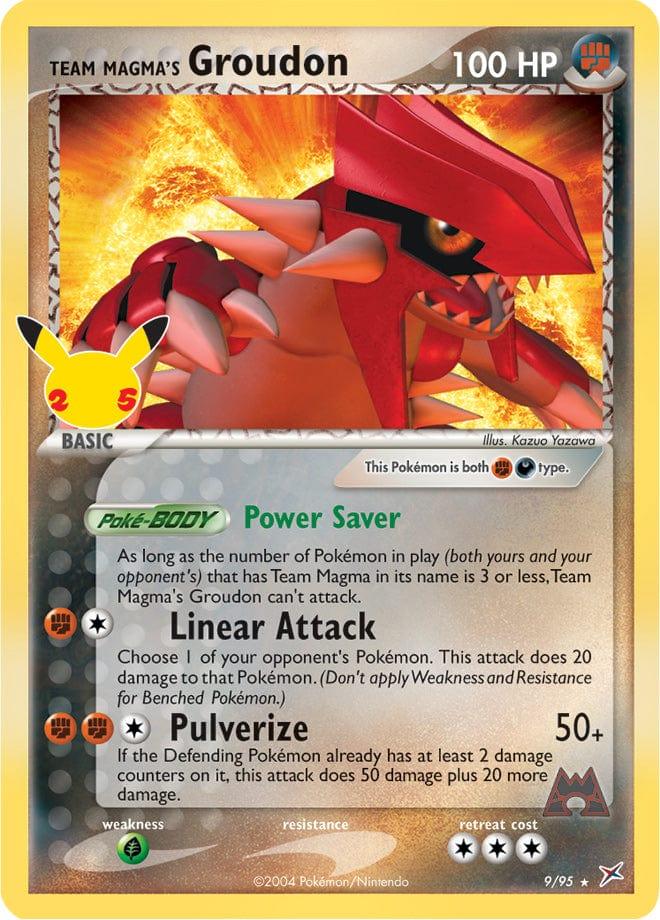 9/95 - Team Magma's Groudon - Celebrations Pokemon TCG 25th Anniversary - JamiesTradingCards