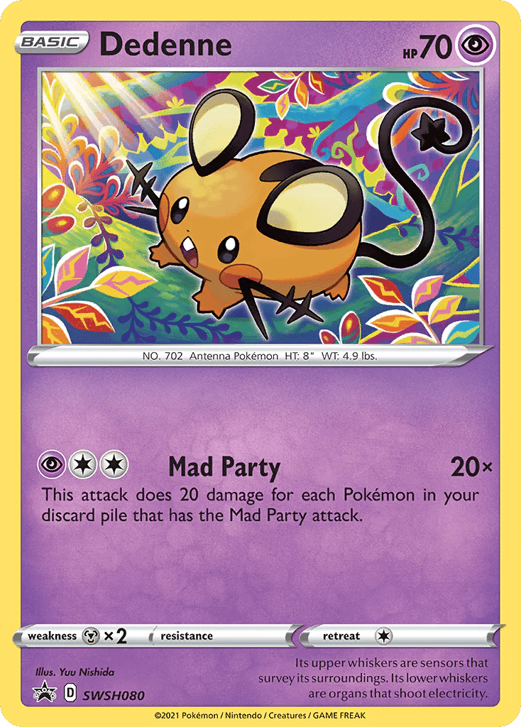 SWSH080 - Dedenne - Shining Fates - Pokemon TCG - Black Star Promo - JamiesTradingCards