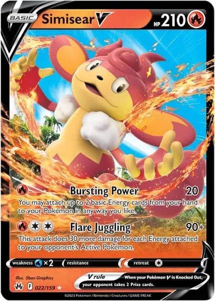 022/159 - Simisear V - Crown Zenith - Pokemon TCG - JamiesTradingCards