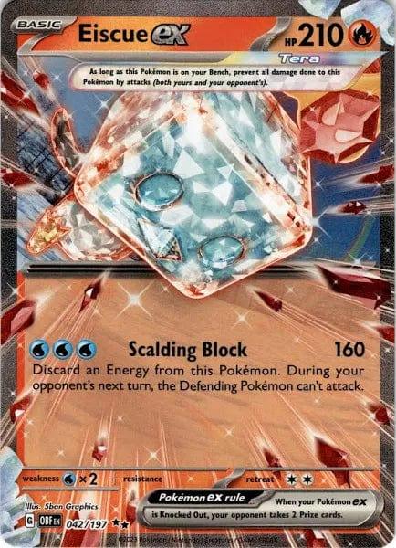 042/197 - Eiscue Ex - Obsidian Flames - Pokemon TCG - JamiesTradingCards