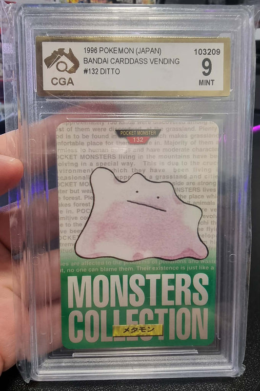 #132 - Ditto - CGA 9 1996 Bandai Carddass Green - Pokemon TCG