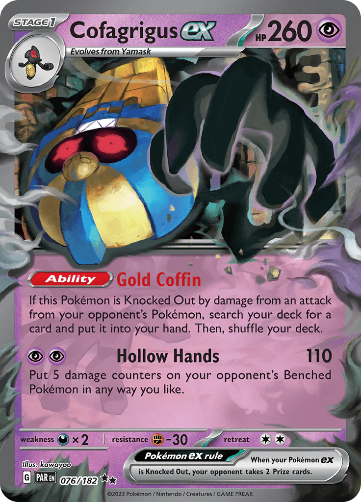 076/182 - Cofagrigus EX - Paradox Rift - Pokemon TCG - JamiesTradingCards