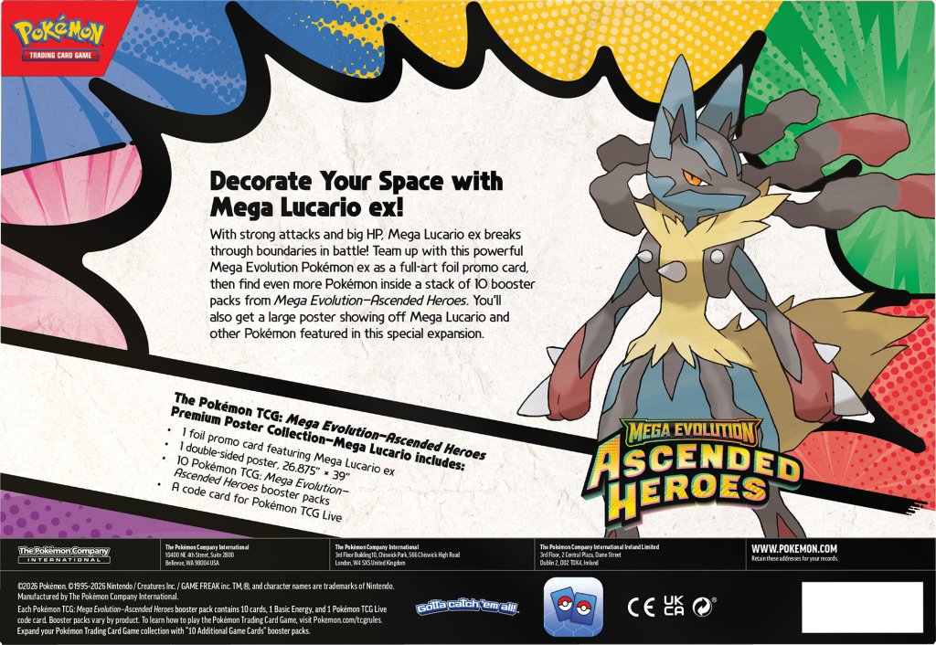 [Pre Order] Ascended Heroes Premium Poster Collection [Mega Lucario Ex] - Pokemon TCG