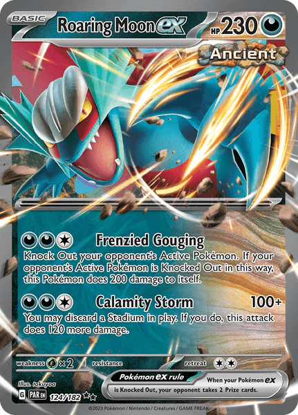 124/182 - Roaring Moon EX - Paradox Rift - Pokemon TCG - JamiesTradingCards