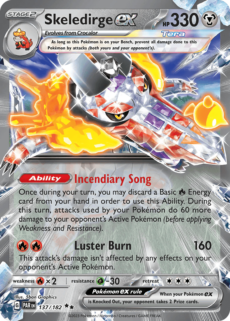 137/182 - Skeledirge EX - Paradox Rift - Pokemon TCG - JamiesTradingCards