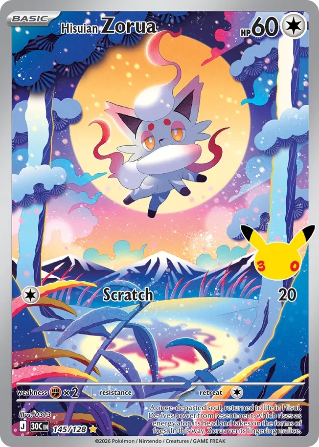 [English] 145/128 - Hisuian Zorua - 30th Celebration - Pokemon TCG