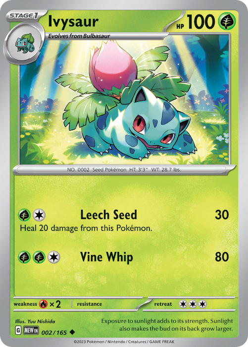 002/165 - Ivysaur Reverse Holo - 151 - Pokemon TCG