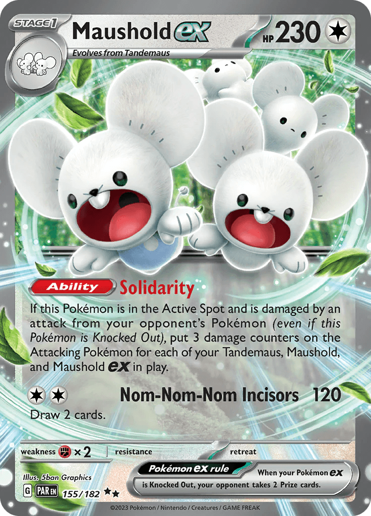 155/182 - Maushold EX - Paradox Rift - Pokemon TCG - JamiesTradingCards