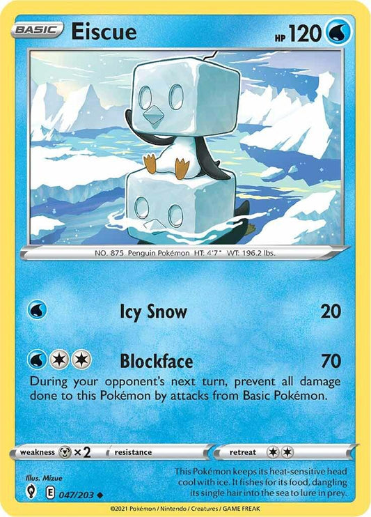 047/203 - Eiscue Reverse Holo - Evolving Skies - Pokemon TCG