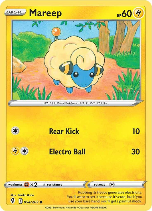 054/203 - Mareep Reverse Holo - Evolving Skies - Pokemon TCG