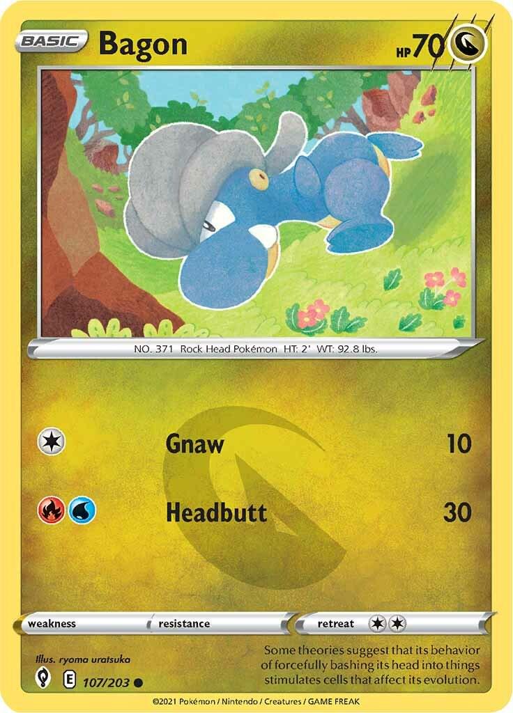 107/203 - Bagon Reverse Holo - Evolving Skies - Pokemon TCG