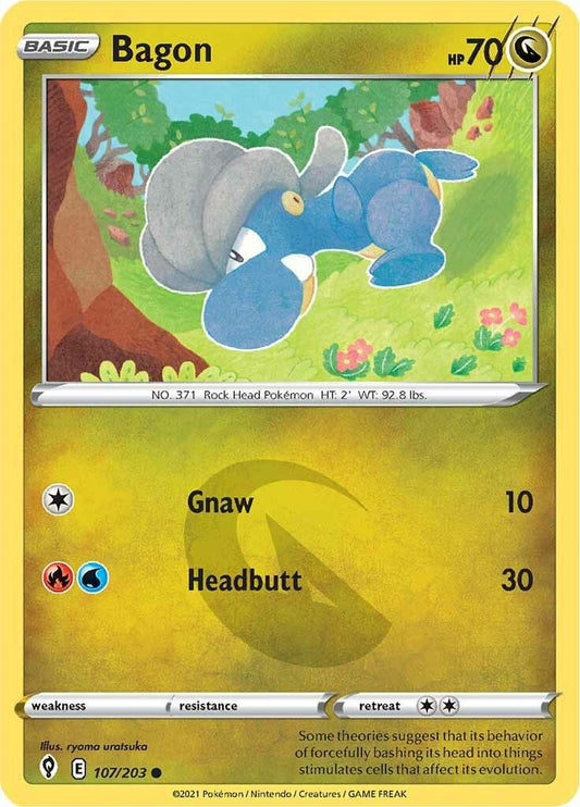 107/203 - Bagon Reverse Holo - Evolving Skies - Pokemon TCG