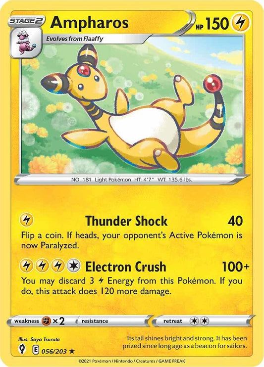 056/203 - Ampharos Reverse Holo - Evolving Skies - Pokemon TCG