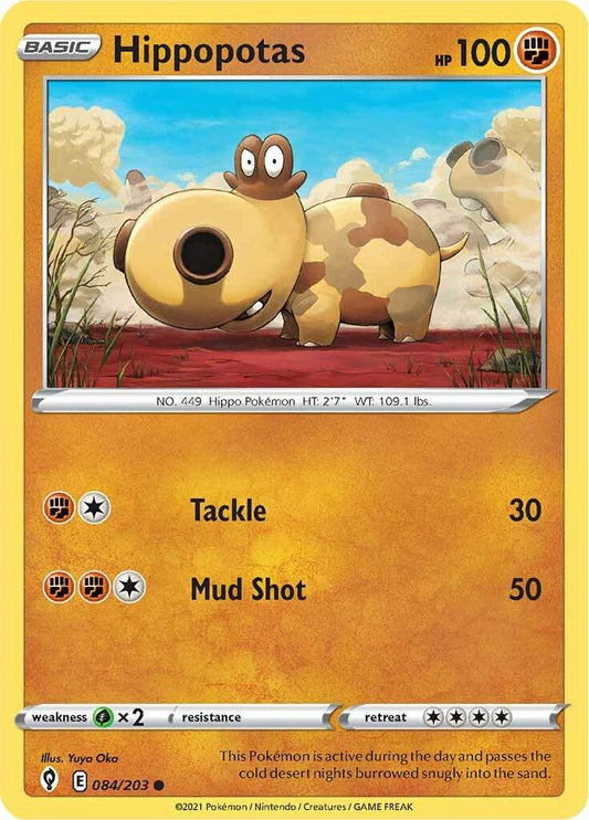 084/203 - Hippopotas Reverse Holo - Evolving Skies - Pokemon TCG