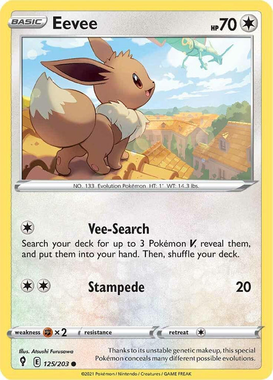 125/203 - Eevee Reverse Holo - Evolving Skies - Pokemon TCG