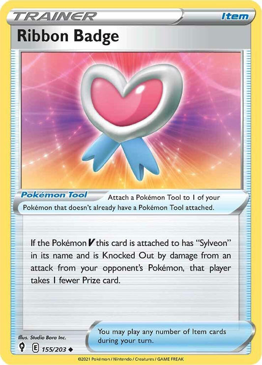 155/203 - Ribbon Badge Reverse Holo - Evolving Skies - Pokemon TCG