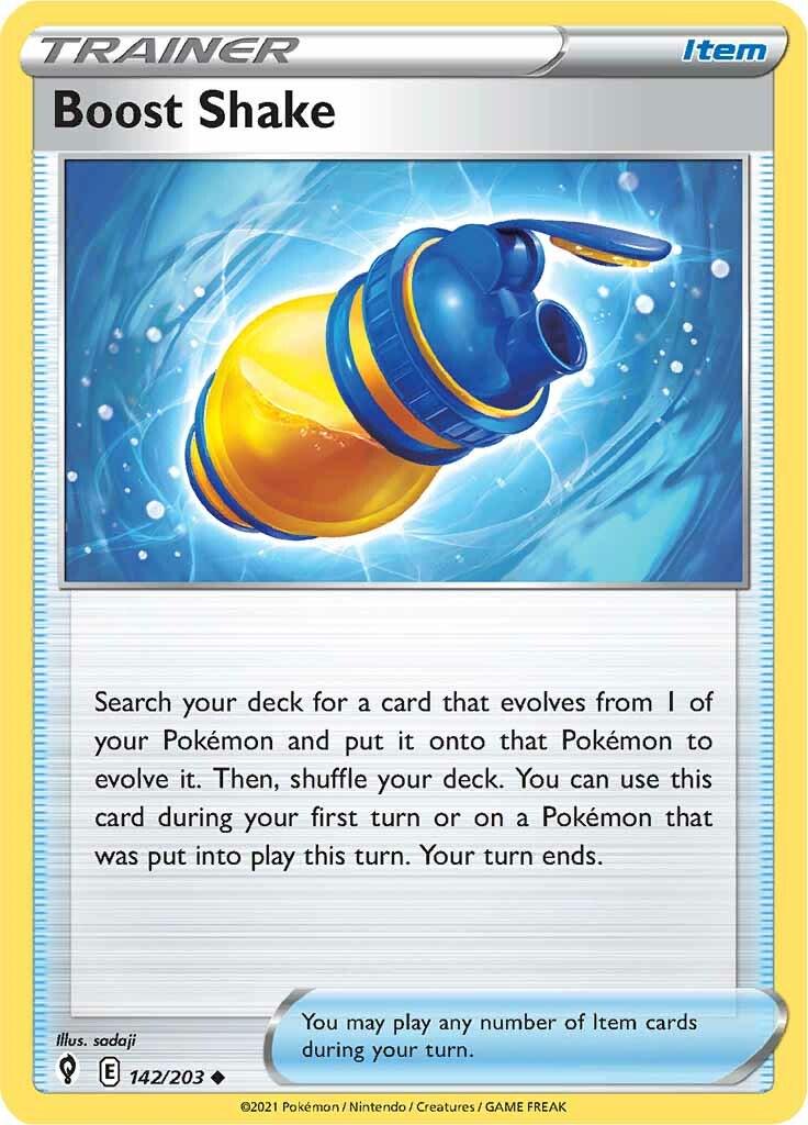 142/203 - Boost Shake Reverse Holo - Evolving Skies - Pokemon TCG