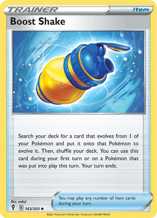 142/203 - Boost Shake Reverse Holo - Evolving Skies - Pokemon TCG
