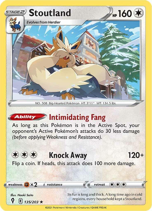 135/203 - Stoutland Reverse Holo - Evolving Skies - Pokemon TCG