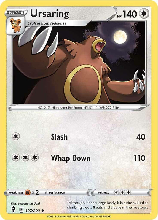 127/203 - Ursaring Reverse Holo - Evolving Skies - Pokemon TCG
