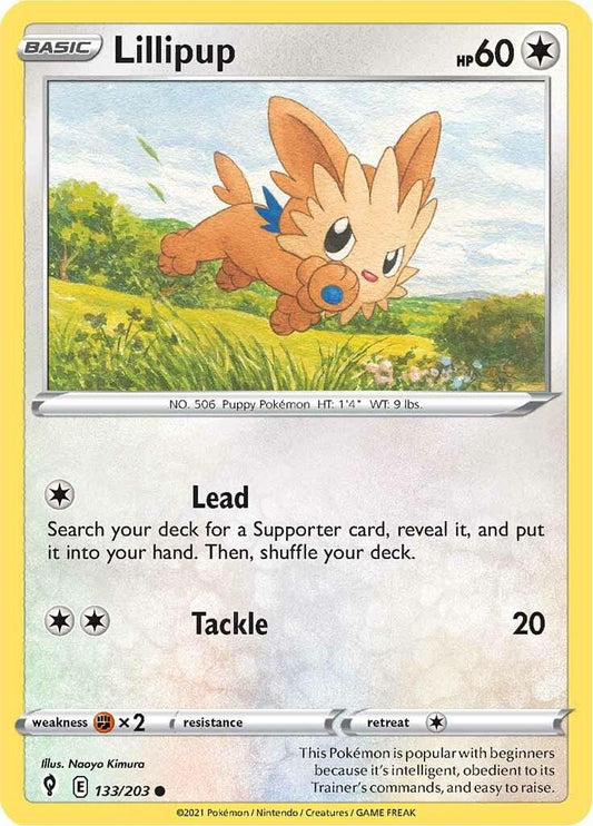 133/203 - Lillipup Reverse Holo - Evolving Skies - Pokemon TCG