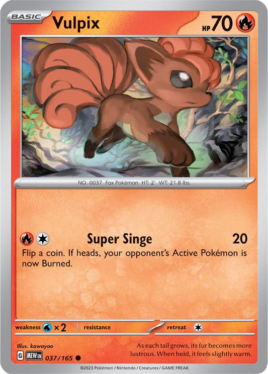 037/165 - Vulpix Reverse Holo - 151 - Pokemon TCG