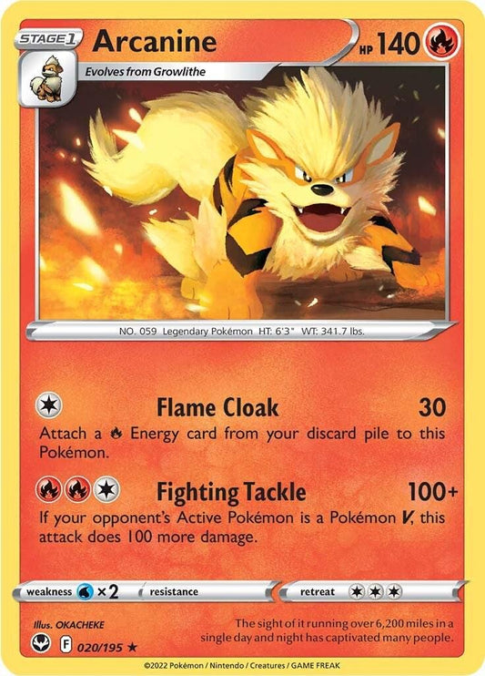 020/195 - Arcanine Reverse Holo - Silver Tempest - Pokemon TCG