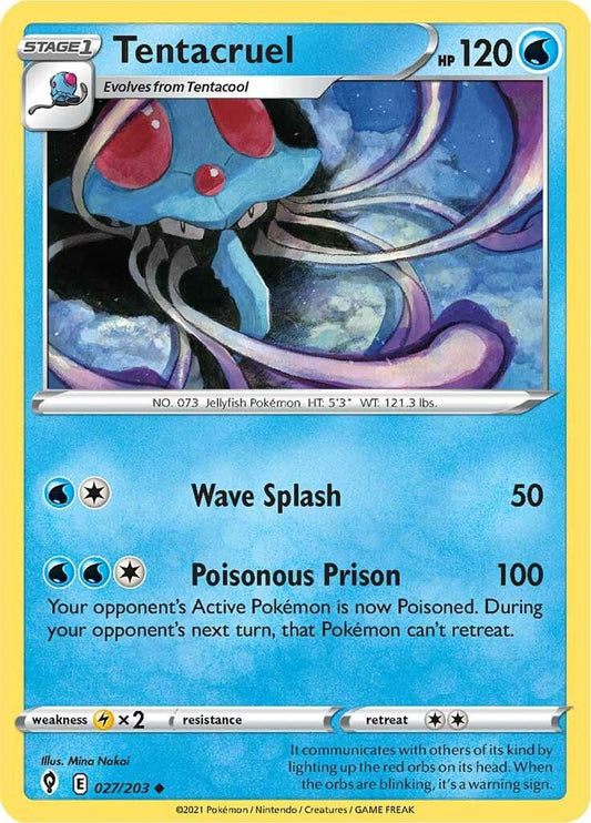 027/203 - Tentacruel Reverse Holo - Evolving Skies - Pokemon TCG