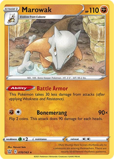 070/163 - Marowak Reverse Holo - Battle Styles - Pokemon TCG