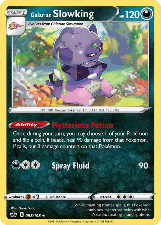 098/198 - Galarian Slowking Reverse Holo - Chilling Reign - Pokemon TCG