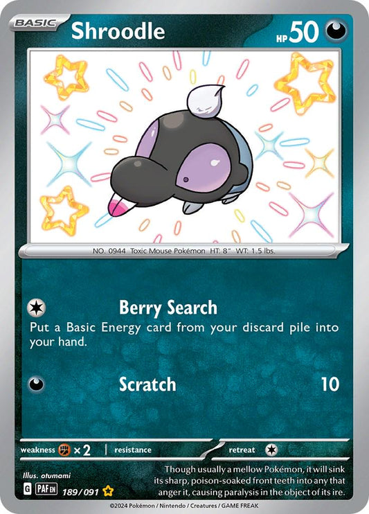 189/091 - Shroodle Baby Shiny - Paldean Fates - Pokemon TCG