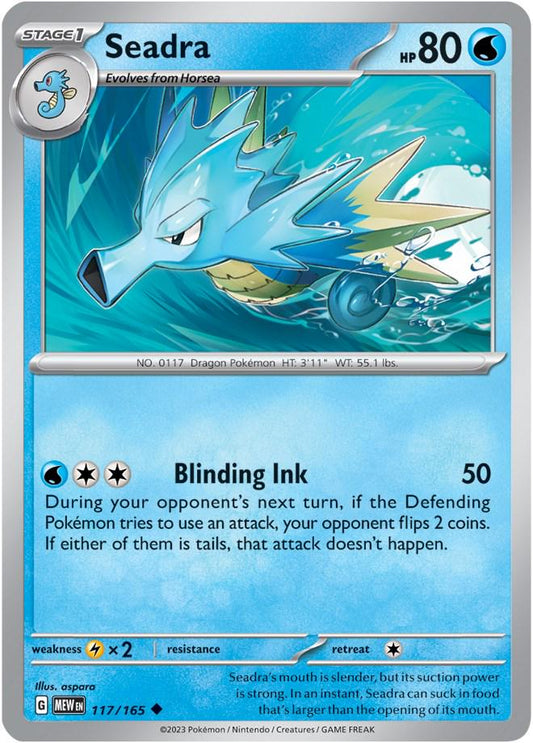 117/165 - Seadra Reverse Holo - 151 - Pokemon TCG