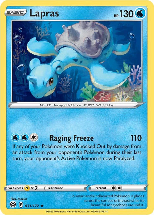 031/172 - Lapras Reverse Holo - Brilliant Stars - Pokemon TCG
