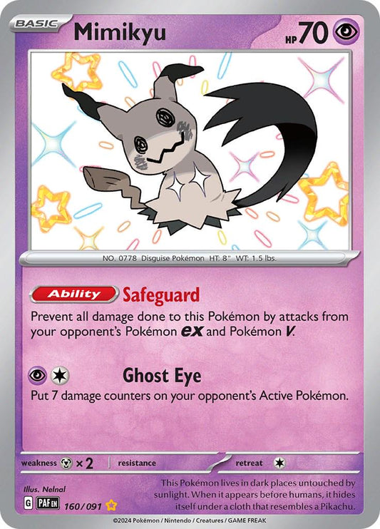 160/091 - Mimikyu Baby Shiny - Paldean Fates - Pokemon TCG