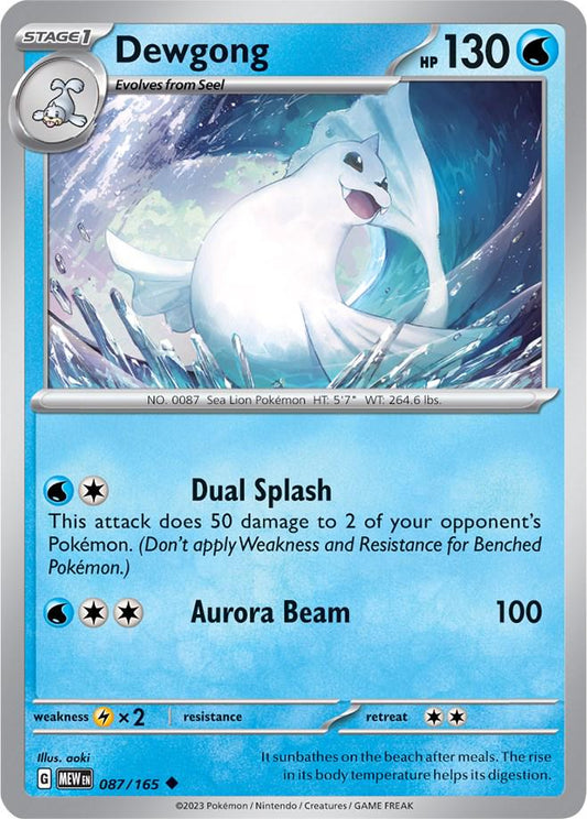 087/165 - Dewgong Reverse Holo - 151 - Pokemon TCG