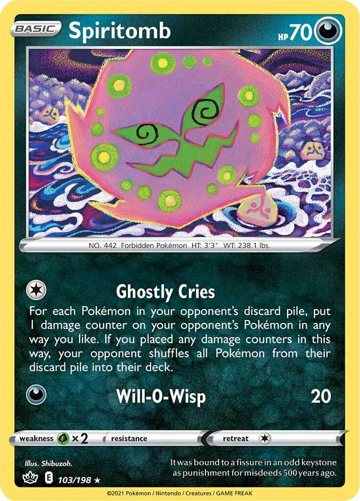103/198 - Spiritomb Reverse Holo - Chilling Reign - Pokemon TCG