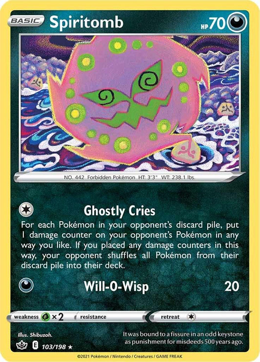 103/198 - Spiritomb Reverse Holo - Chilling Reign - Pokemon TCG